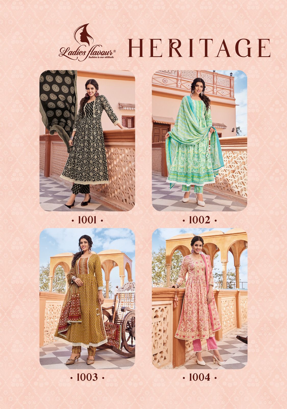 Ladies Flavour Heritage Fancy Wear Wholesale Printed Cotton Suits